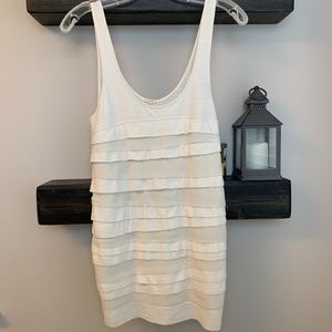 J. Crew Ivory Ruffled/Tiered Tunic Tank Small
